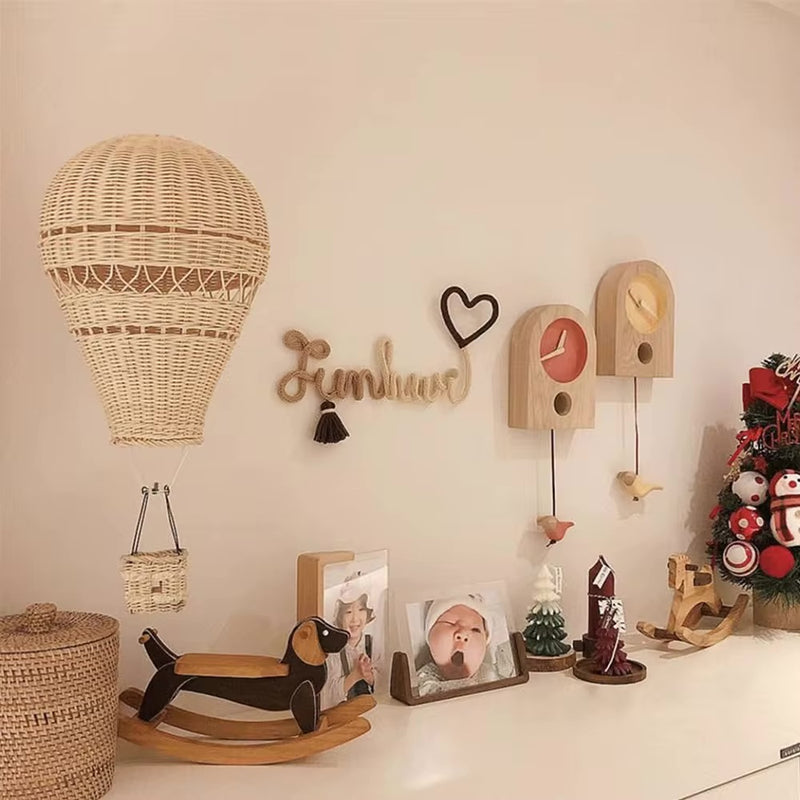 Hand-woven Rattan Hot Air Balloon Wall Decor