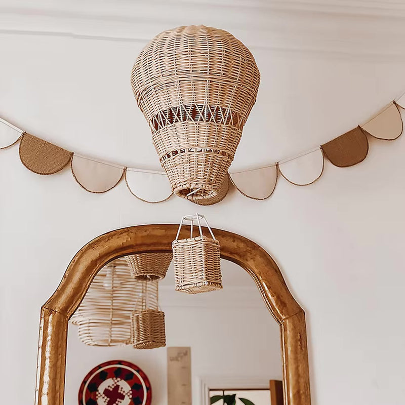 Hand-woven Rattan Hot Air Balloon Wall Decor