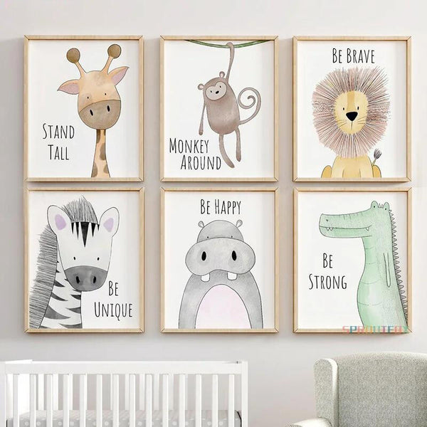 Nursery Affirmation Animal Canvas Prints