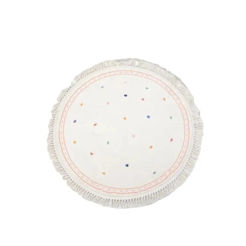 Dot Round Tassel Kids Rug