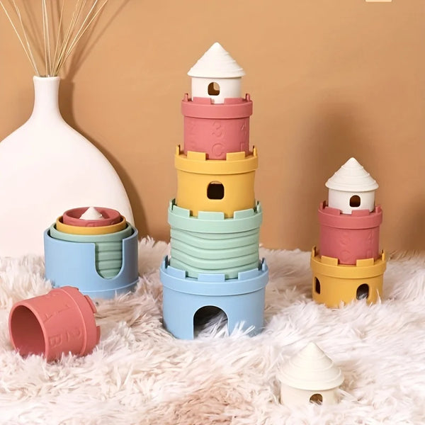 Silicone Stacking Castle & Teether Cups