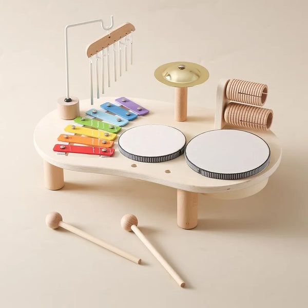 Multi-Instrument Wooden Music Table