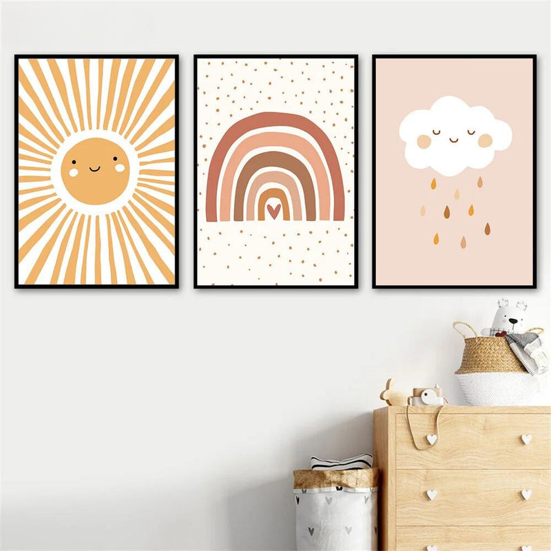 Rainbow Cloud Sun Canvas Prints