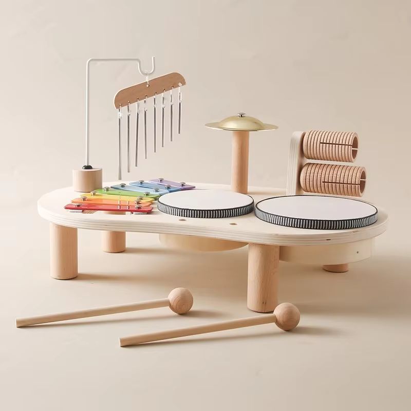 Multi-Instrument Wooden Music Table