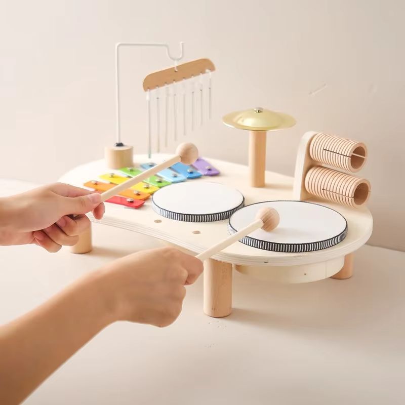 Multi-Instrument Wooden Music Table